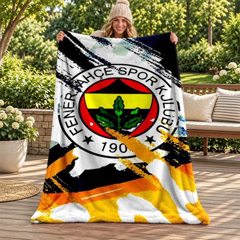 Fenerbahce Blanket Flannel Blanket Soft Cozy Plush Throw for Sofa Bed Lightweight Home Decoration Gifts for Christmas Various Holidays
