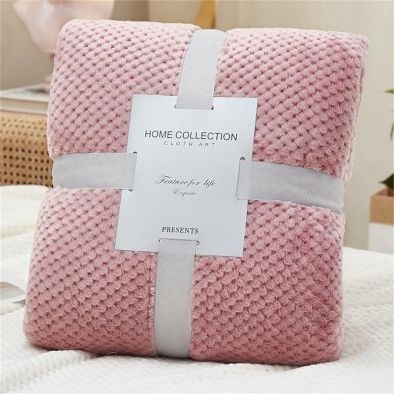 Pineapple Plaid Winter Flannel Blanket - Thick Coral Fleece Throw for Office, Air Conditioning, and Plush Nap Comfort