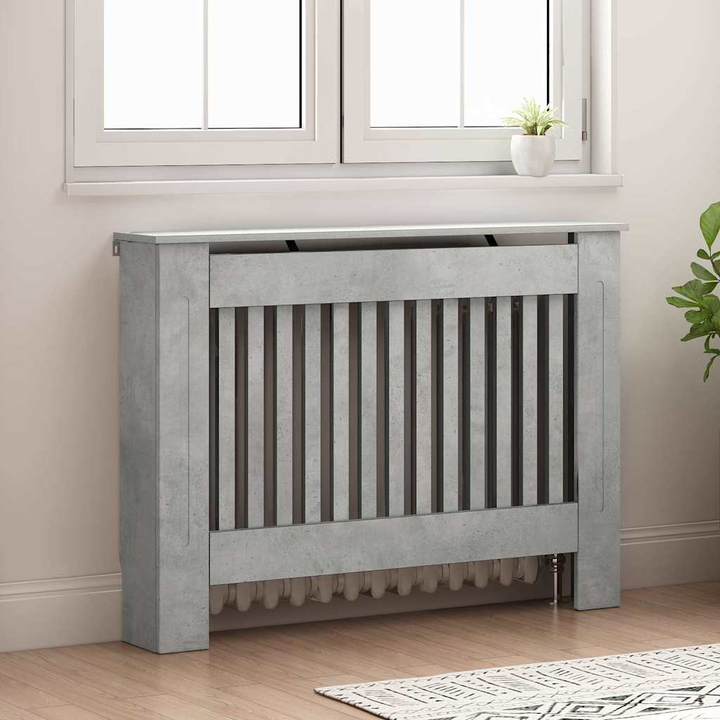 Radiator Cover Concrete Grey 112 x 19 x 81.5 cm Particleboard