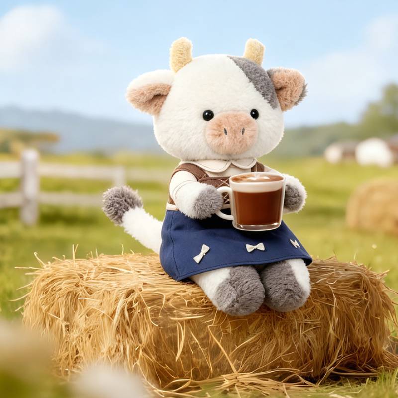 Short Plush Farm Series Stuffed Doll Bear Deer Sheep Cow Squirrel Animal Plush Toy For Gift Decor