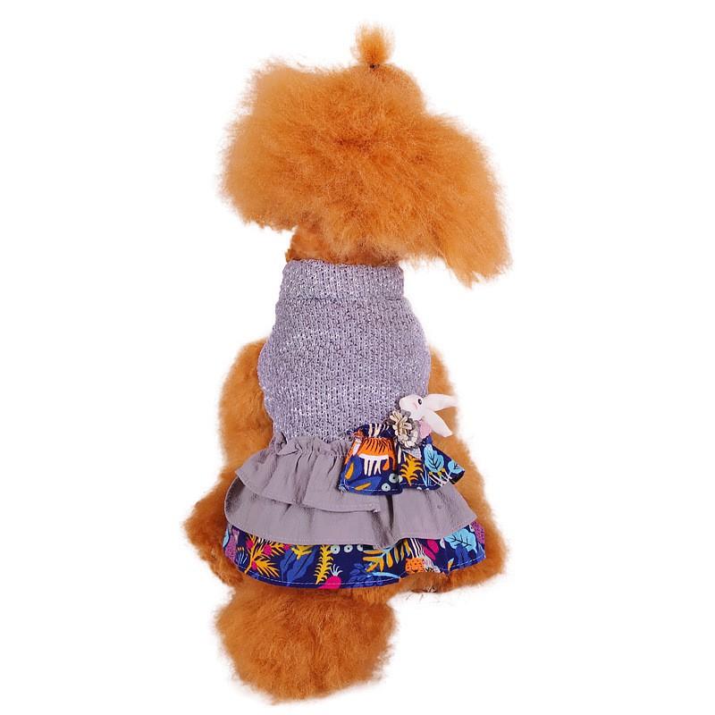 Warm Pet Dog Princess Dress Small Breed Winter Outfit