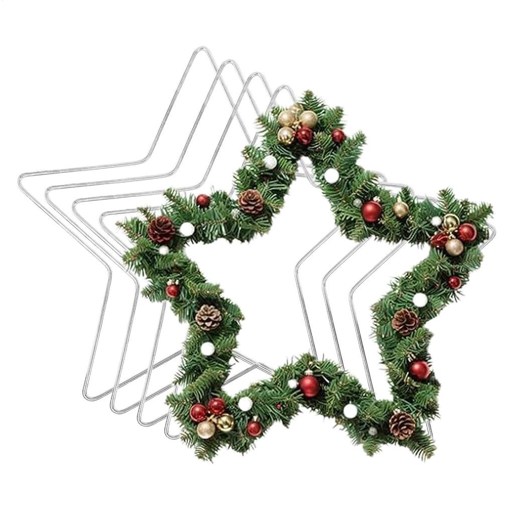 Metal Craft Rings 8 Inch Star Wreath Suncatcher Frame 5 Pieces Dream Catcher DIY Tool for Crafts Floral Centerpieces Birthday
