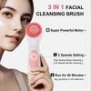 Cleansing Device, Waterproof Dual-Rotation Face Scrubber Exfoliator with 3 Brush Heads, for Cleans