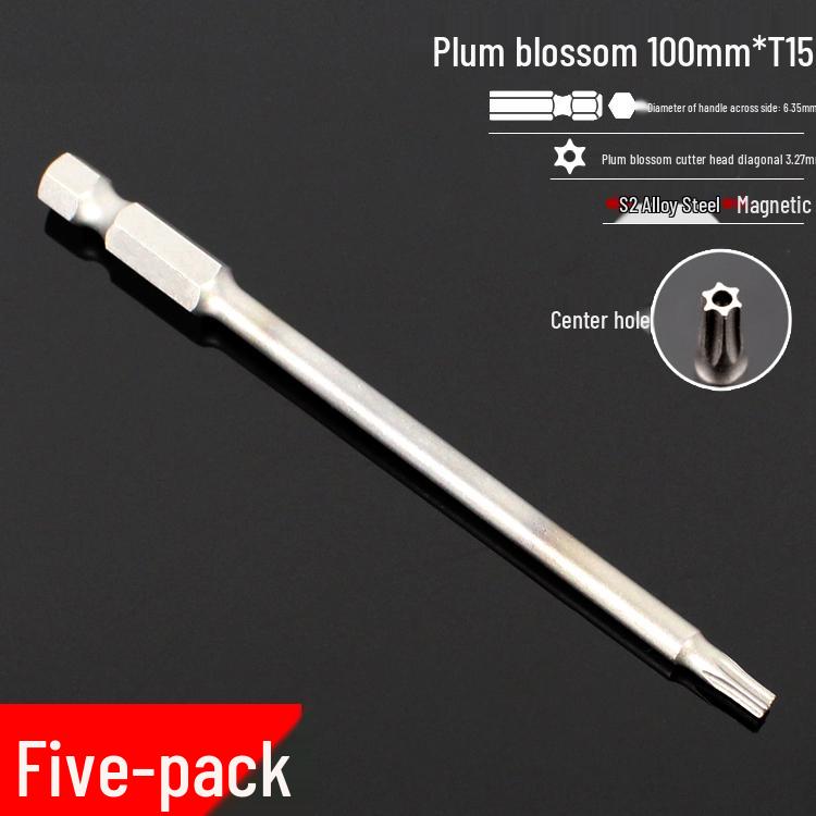 Plum Blossom S2 Magnetic Hex Screwdriver Set - 6.35mm Pneumatic Drill Bit Set