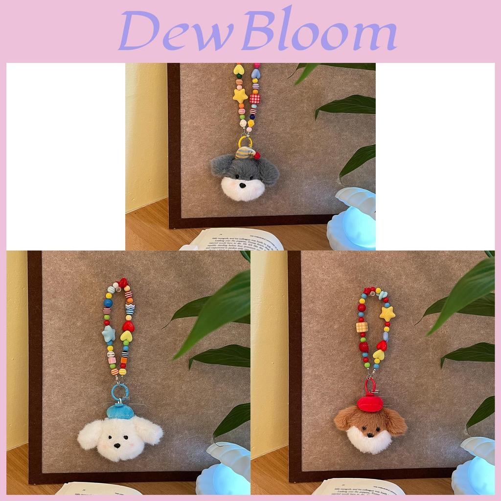 Plush Dog Phone Charm With Cartoon Hat For Gift And Decoration