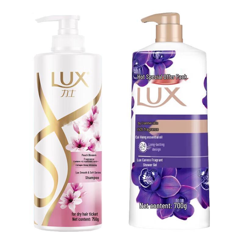 lux Peach Blossom Shampoo & Lotus Body Wash Set