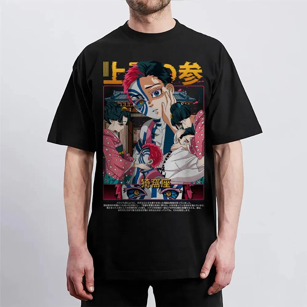 Demon Slayer Print Korte Mouw Casual Zomerkleding Heren Comfortabele Kleding Herenkleding Korte Mouw Halve Mouw Top