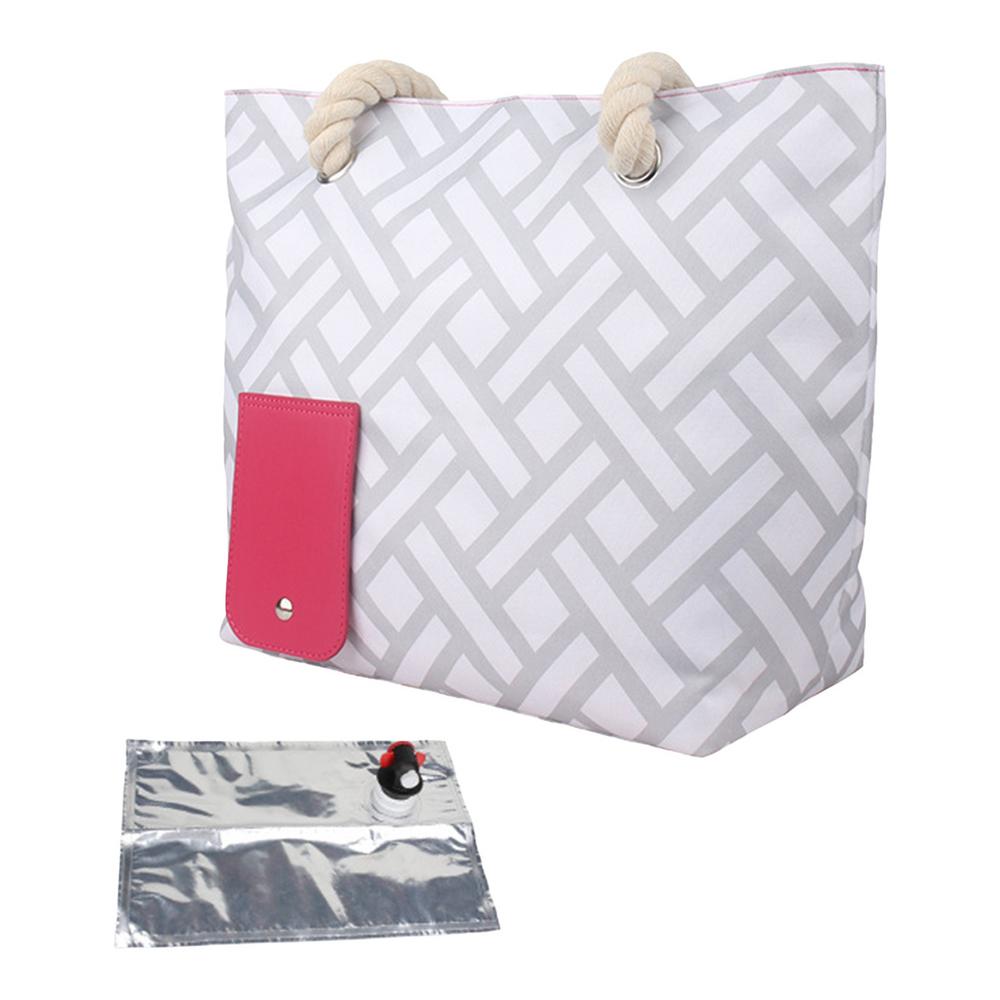 

Wine Carrier Bag Travel Wine Bag With Handle Insulated Wine Carrier Splash-Proof Wine Preservation Tote Bag For Travel camping сірий колір