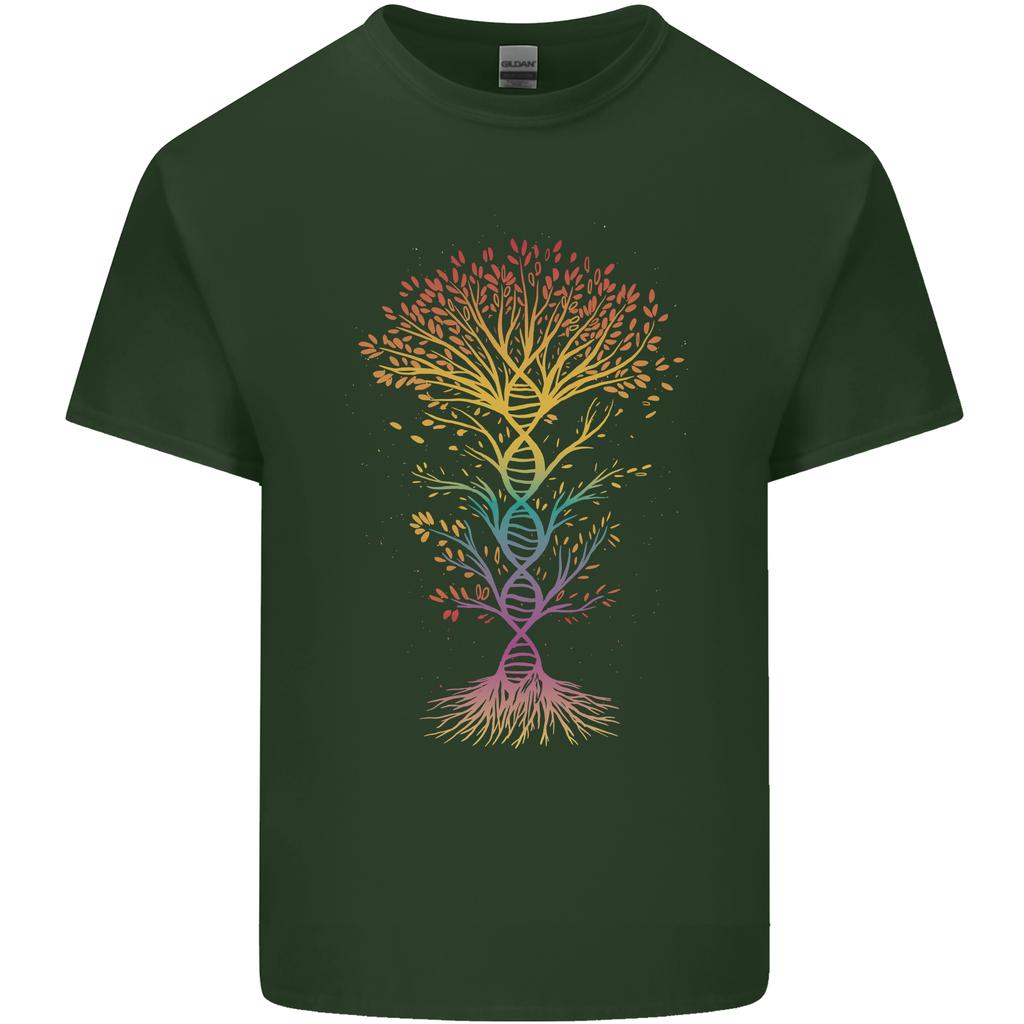 Colourful DNA Tree Biology Science Unisexs Light Cotton TShirt