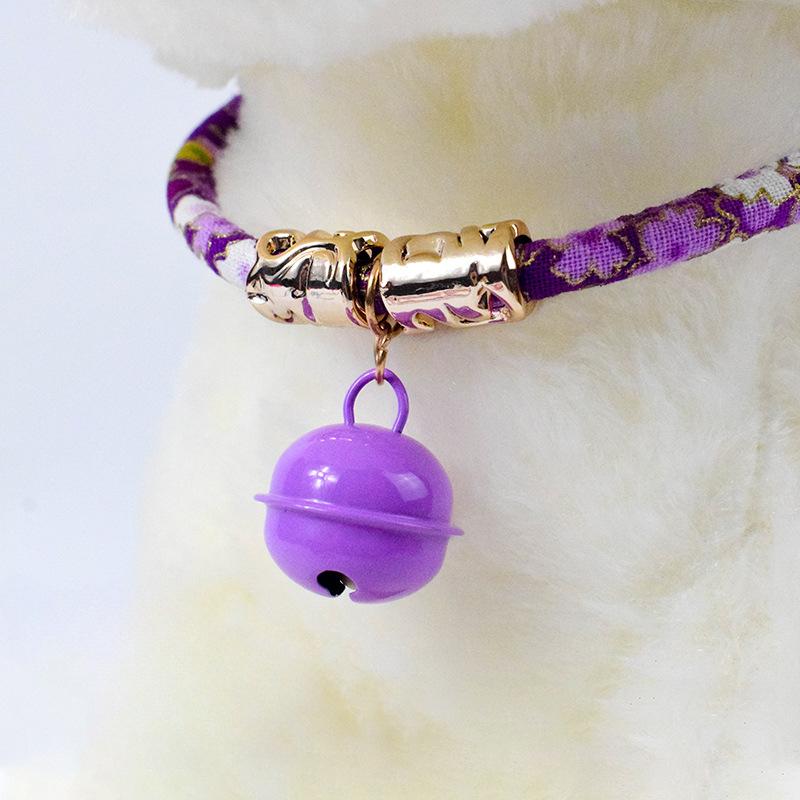 New cat bell collar cat vintage style dog rabbit kitten collar retractable Japanese style wind bell collar bohemian pet supplies