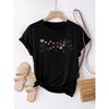 European sizes Women'S T-Shirt with Glasses Print, Round Neck, Comfortable Short-Sleeve Casual Top for Spring And Summer.