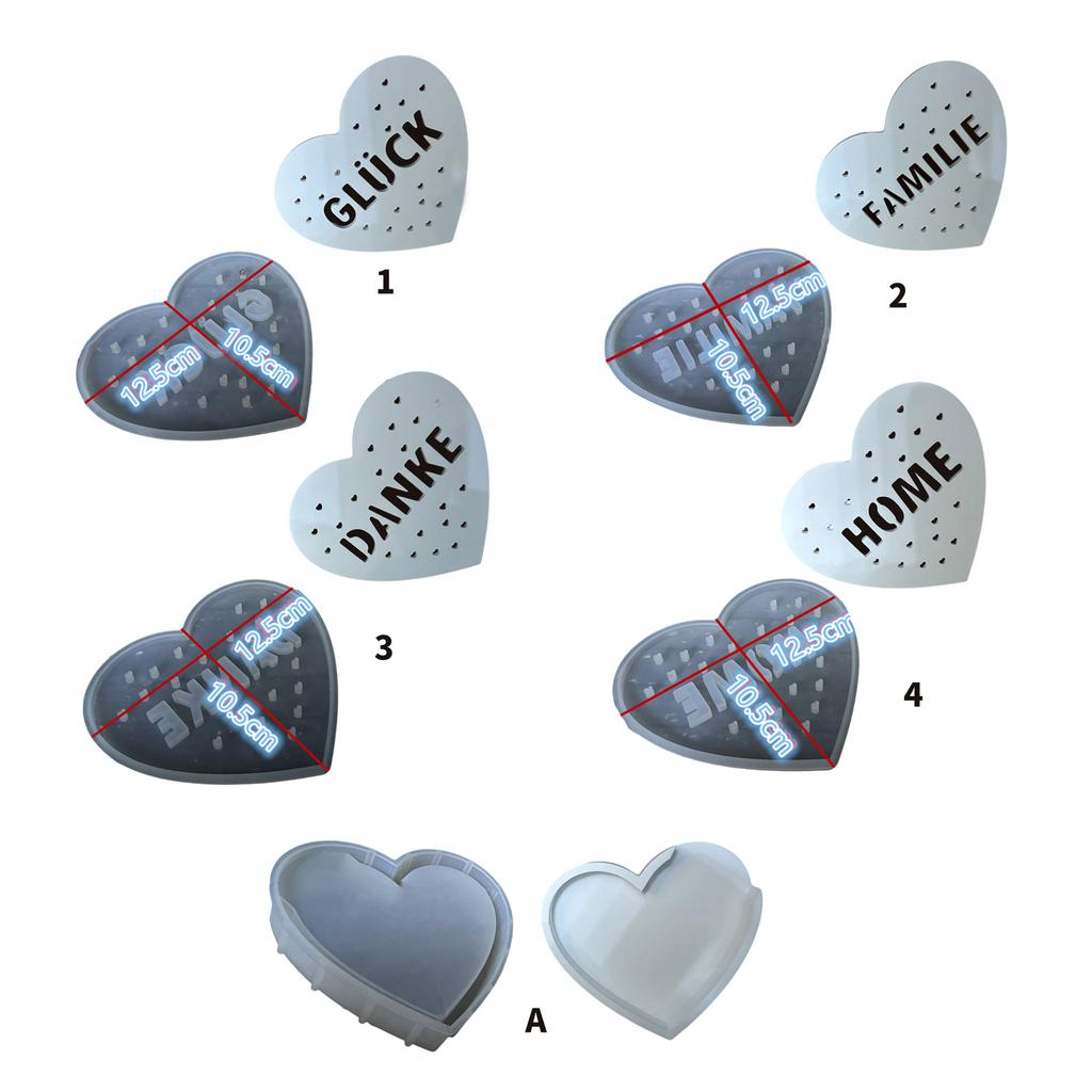 Heart Shaped Mold LED Night Light Silicone Mold Silicone Ornament Molds Suitable for Crafting and Home Decorations