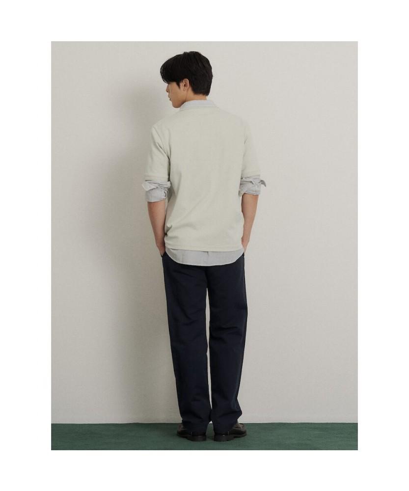 Binpolmen Garment-Dyed Semi-Wide Pants Navy