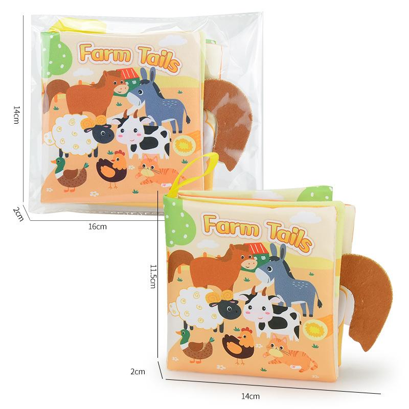 Baby Three-Dimensional Cloth Book 0-3 Years Old Touch Early Education Animal Cognition Tail Cloth Book Children'S Toys