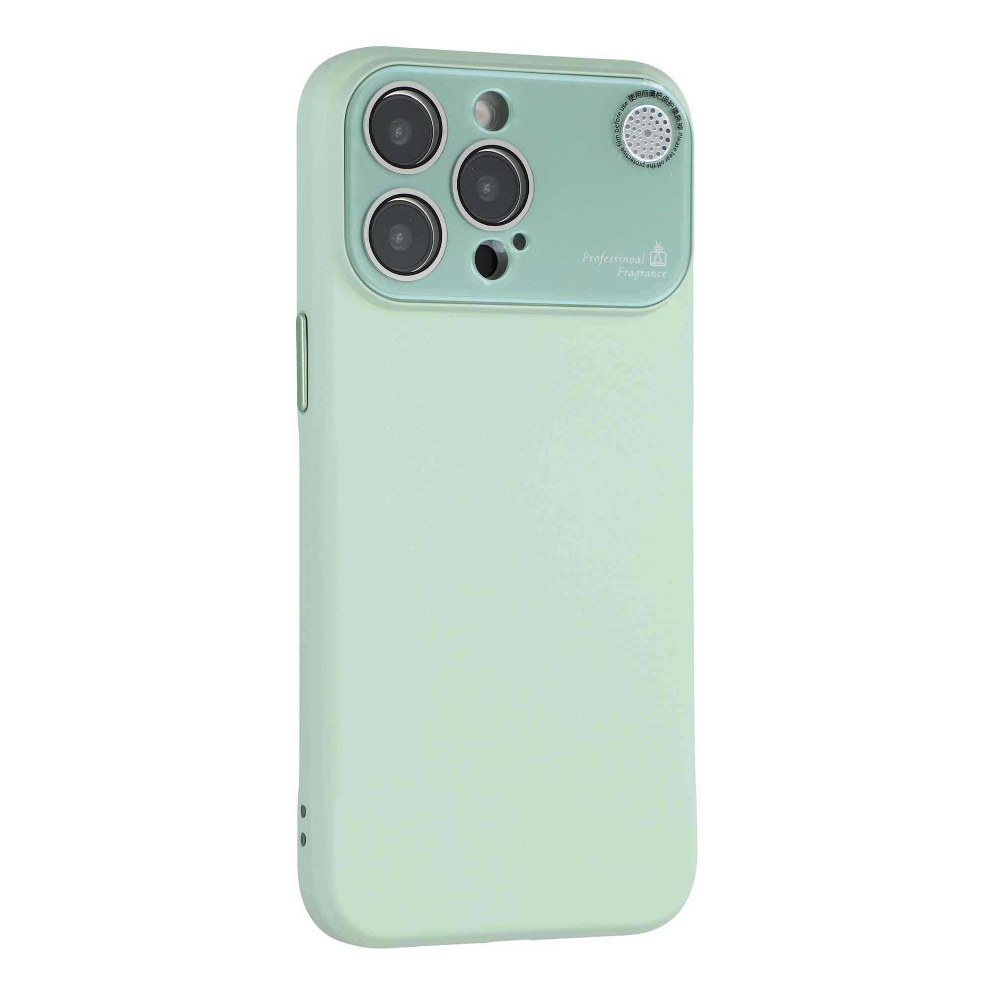 

For iPhone 15 Pro Max Case Large Camera Window Liquid Silicone Aromatherapy Phone Cover Matcha Green
