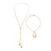 Elegant Water Drop Pendant Necklace with Adjustable Snake Chain