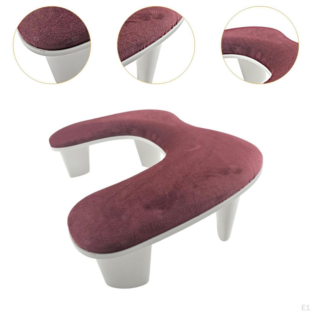 U Shape Arm Rest,Breathable Velvet Surface,Manicure Hand Stand,Nail Rest for Manicure,Non Slip