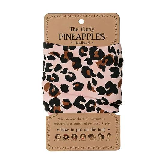 Lockiges Ananas-Stirnband Rosa Blumenmuster Weiches Atmungsaktives Haarband Schlafen Training Anti-Knoten Haare