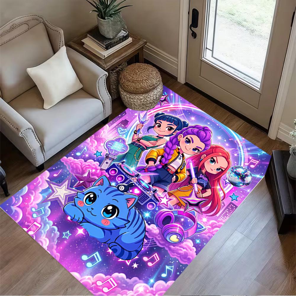 Cyberpunk Fashion Heroes Floor Mat Suitable for Study room Playrooms Dining Room Balcony Antislip Carpet Anime Office Decor