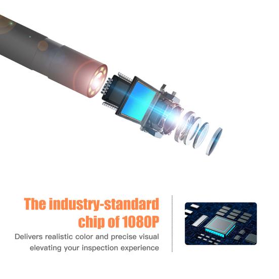 HD 1080P IP67 Waterproof Industrial Endoscope Camera with 4.3 Inch Screen 8LED