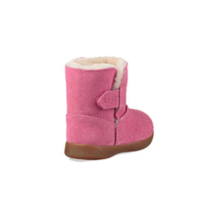 UGG Keelan Suede Velcro Fleece Snow Boots Kids Boots Pink 1096089T-PAZ