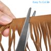 2Yards 12Inch PU Leather Suede Fringe Trim Double Side Leather Sewing Tassel Fringe for DIY Sewing Dress Crafts Skirt Decoration