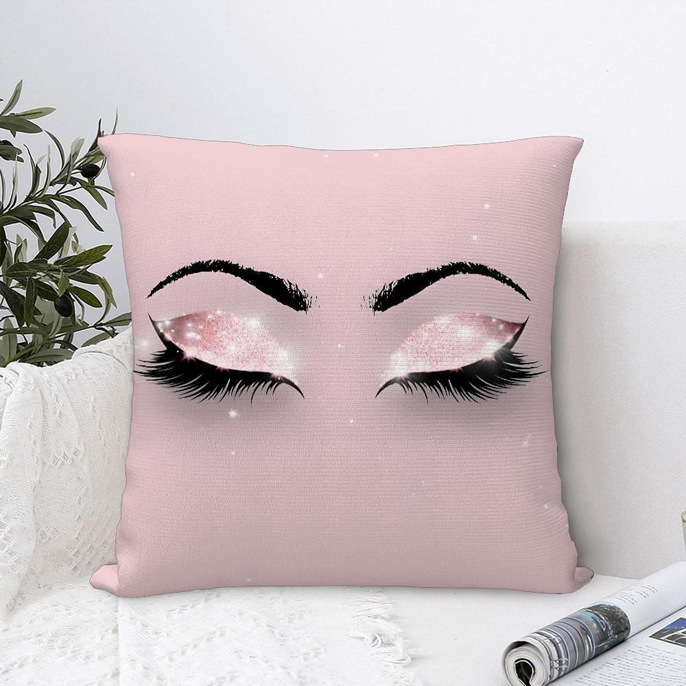 Beauty Makeup Eyelash Pillow Case Sofa Decorative Home Double-sided Print Plush Square Throw Pillow Covers Cushion Decor Cover