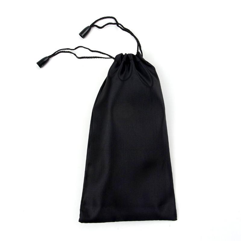 Black Fiber Drawstring Eyeglass Pouch - Standard Style Dustproof Storage Bag