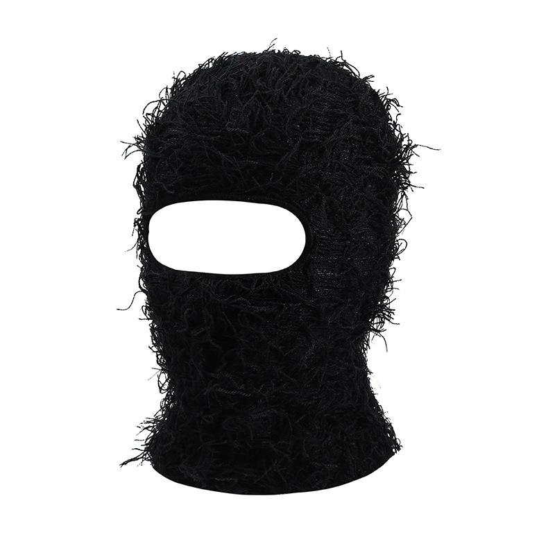 

Ski Mask Hat Balaclava Distresseded Knitted Beanie Camouflage Men Hat Women Winter Heat Retaining Windproof Bicycle Neck Hat Full Face Cover