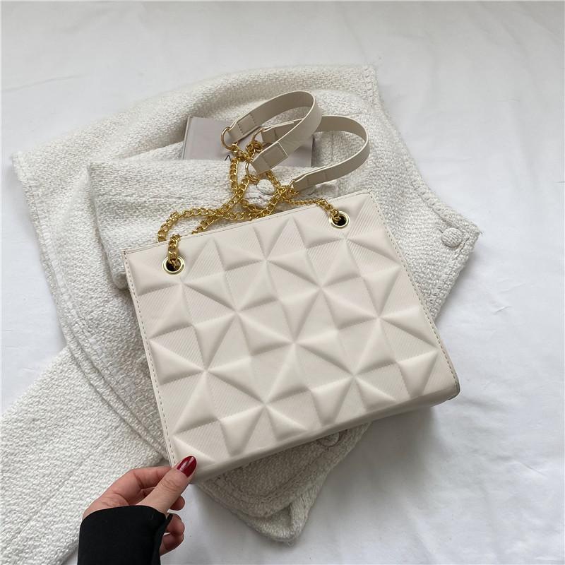 Simple Women's Fashion Bag New 2025 Spring and Summer New Texture Chain Messenger Bag Casual Shoulder Bag