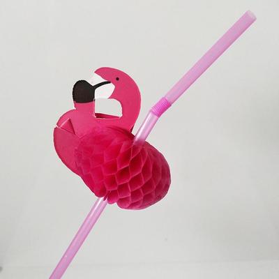 Flamingo Straws - Pink Party Decorations for Drinks and Photo Props
