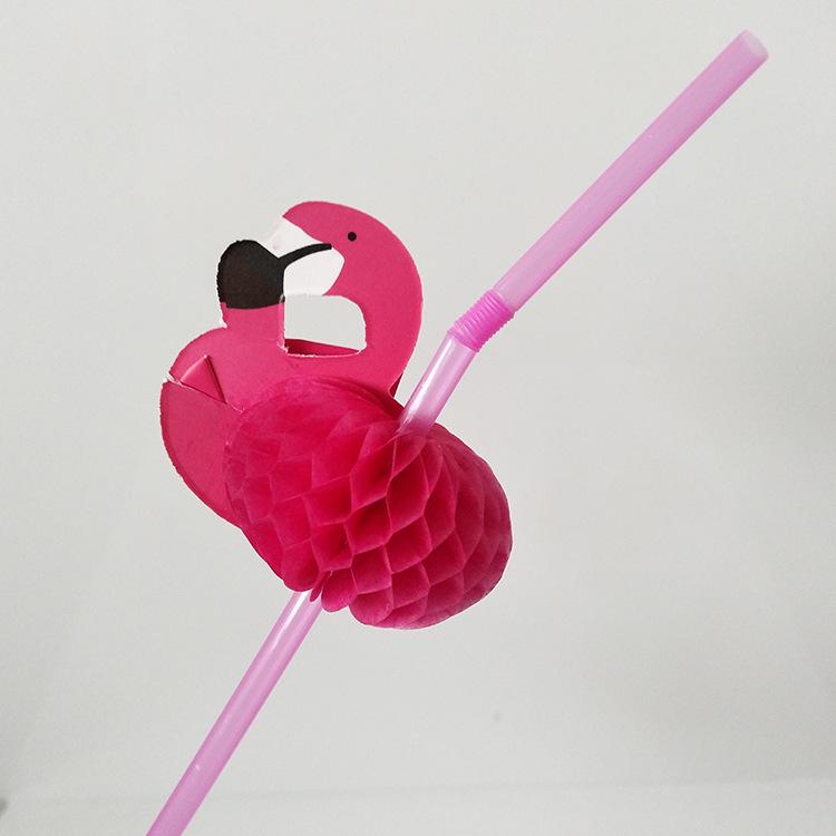 Flamingo Straws - Pink Party Decorations for Drinks and Photo Props