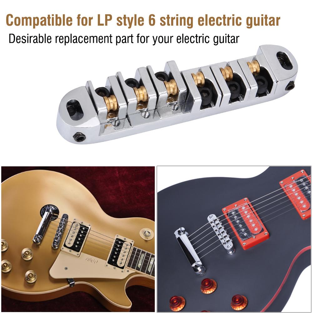 

1 Set Alloy Roller Saddle Bridge Replacement Part for LP Style 6 String Electric Guitar(Silver) срібний
