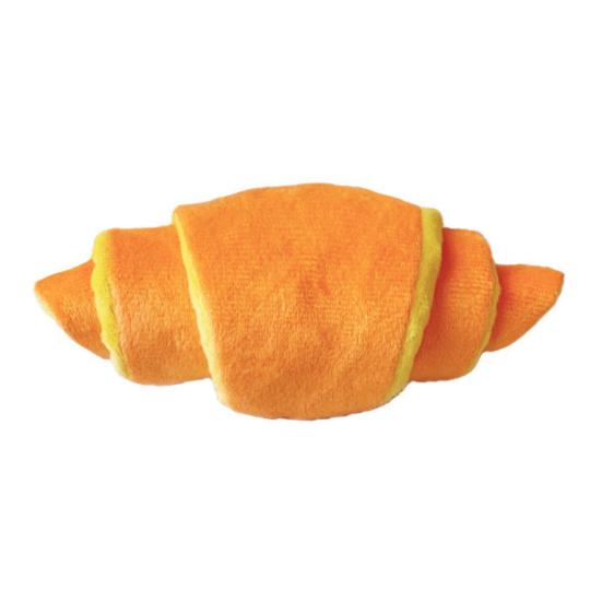 

Pet Toy Simulated Croissant Shape Bite-Resistant Plush Chew Toy with Built-in Sound Paper Relieves Boredom Simulation Modeling Teeth Cleaning Toy