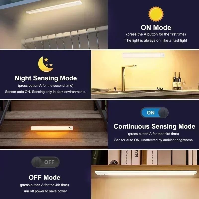 Night Light Led Lamp Under Cabinet Lights Motion Sensor Night Light Closet Light Cabinet Kitchen Lighting Magnetic Night Lights
