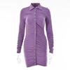 Ins Sexy Internet Celebrity Hottie Lapel Tight Skirt Summer New Single-breasted Cardigan Pleated Dress