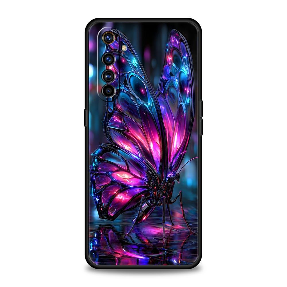 Art Purple Butterfly Soft TPU For Realme 13 12 11 10 9 Pro Plus GT3 GT2 C21 C25 C35 C53 C55 C67 Pro 5G Phone Case Cover Fundas