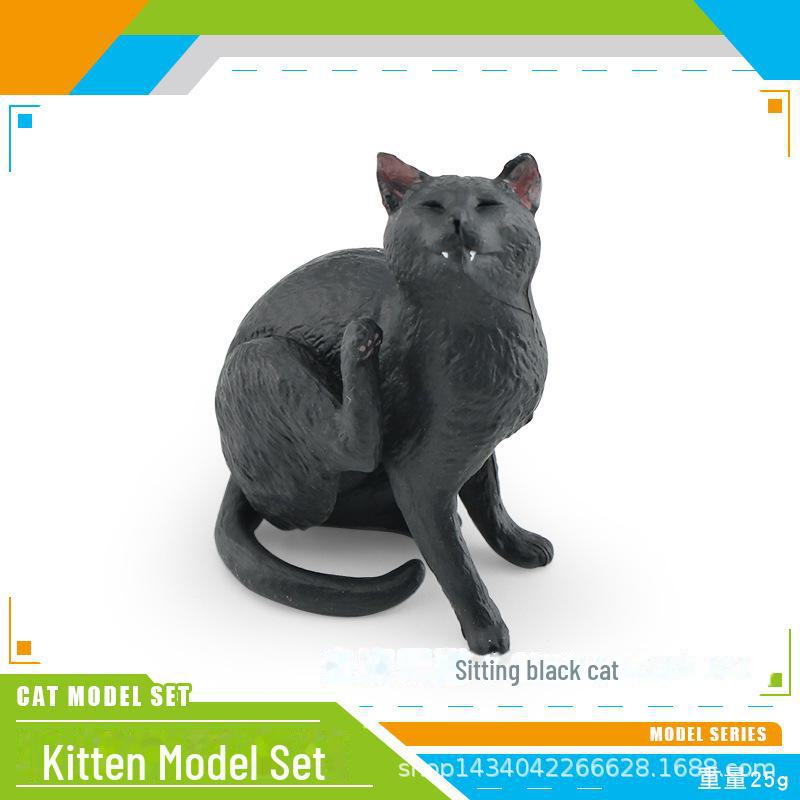 Seashell Cat Figurine: Realistic Kitten Toy Model