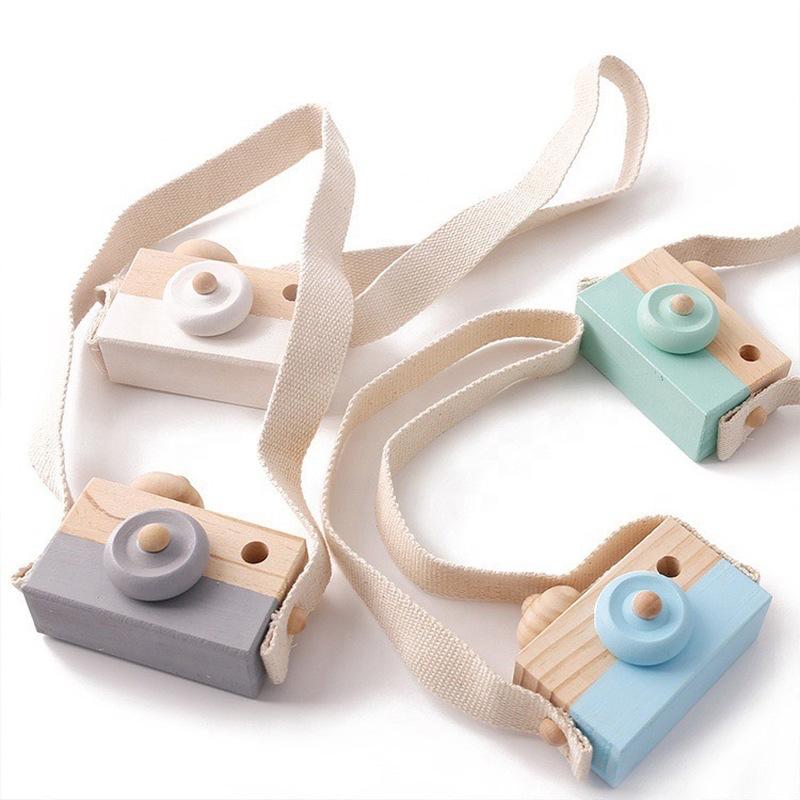 Building Blocks 1 Piece Wooden Baby Toys Fashion Camera Wooden Pendants Montessori Kids Toys Wooden DIY Gifts Nursing Gifts Baby Building Blocks
