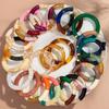 Nieuwe Grote Bamboe Buis Acryl Stapelarmband voor Vrouwen Mannen Vintage Kleurrijk Hars Dikke Elleboog Kralen Elastische Armband Koppel Sieraden