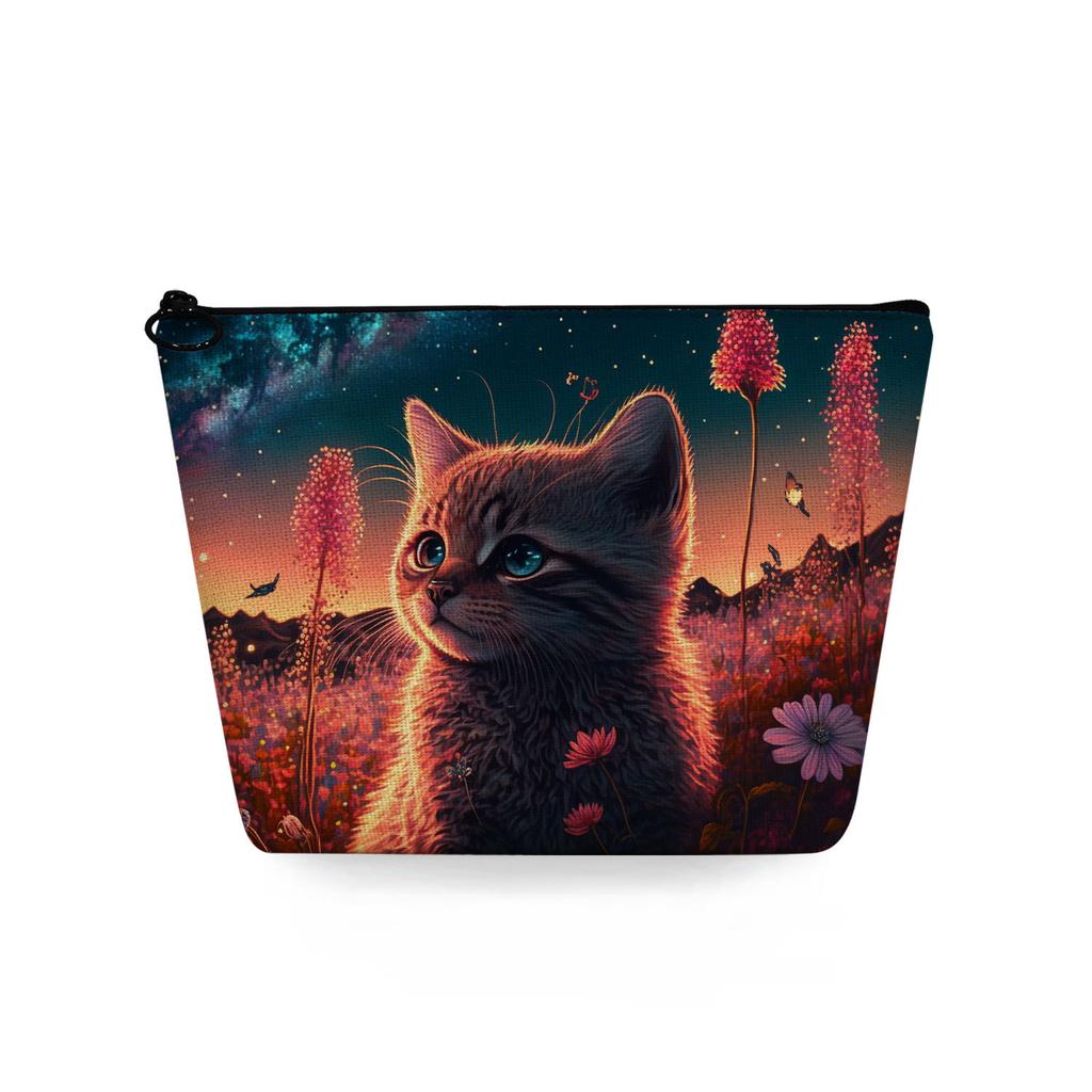 Women Cat Print Cosmetic Bag Toiletries Organize Travel Storage Case 6771