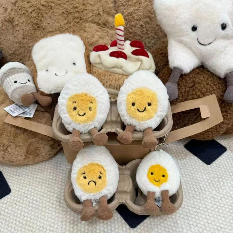 Britische gekochtes Ei Puppe lustiges Simulations-Ei Plüschpuppe pochiertes Ei Spielzeug Abschlussgeschenk