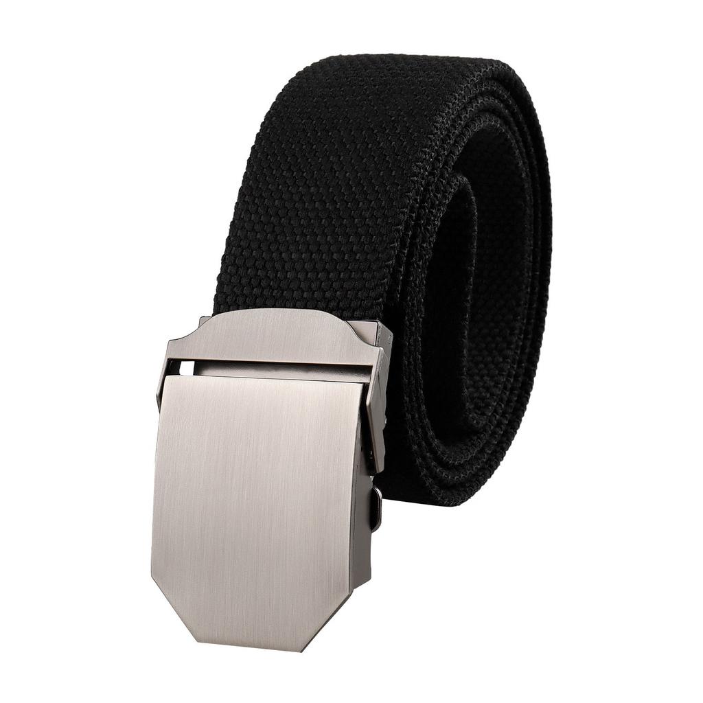 Glossy Alloy Buckle Tactical Belt Men'S Canvas Polyester Cotton Belt Overalls Belt Military Fan Outdoor Training Belt