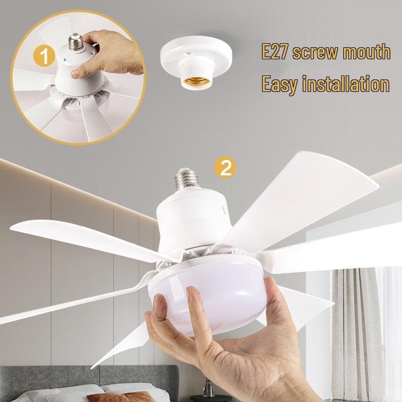 2024 E27 Ceiling Fan Light with Removable Blades for Bedroom and Living Room