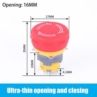 Self-Locking Stop Charging Pile Power Outage ON OFF 16/22MM Plastic Emergency Stop Button Mushroom Emergency Switch