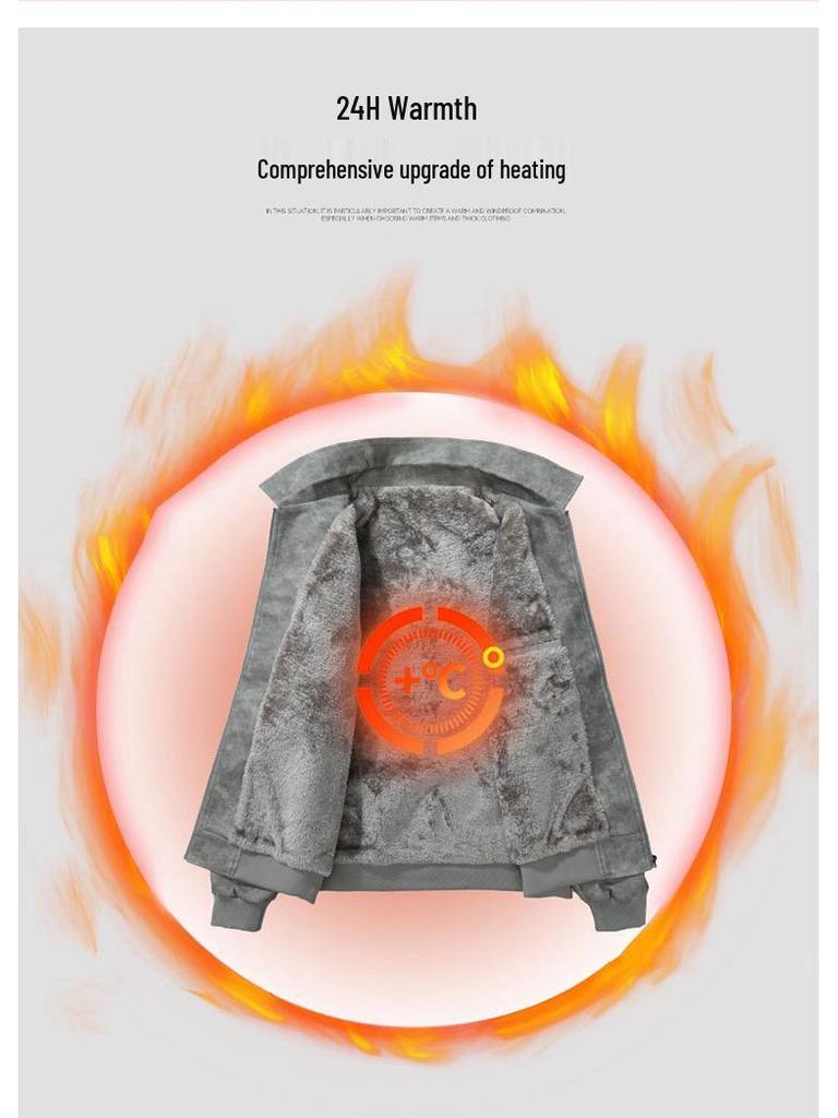 Pánská retro bunda z PU kůže s fleecovou podšívkou - Teplá, Trendy, Zesílená, Stylová, Univerzální, Velké velikosti