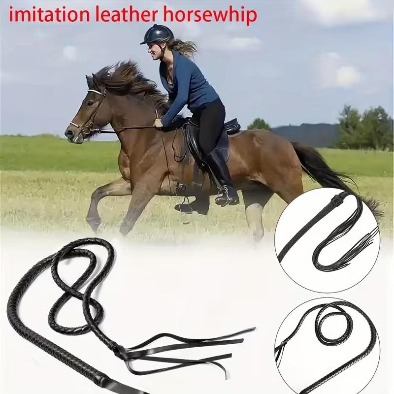 1 Stück Western-Cowboy-Peitsche für Reiter mit ergonomischem Griff und langem Griffdesign, geeignet für Reitsportbegeisterte.