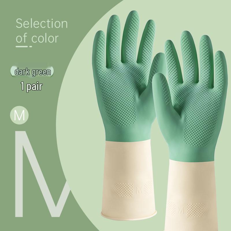 Women's Waterproof Rubber Gloves for Dishwashing, Pot Scrubbing, Vegetable & Clothes Washing, and Home Cleaning.
