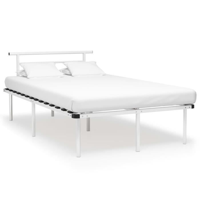 VidaXL Cadre de lit Blanc Métal 120x200 cm