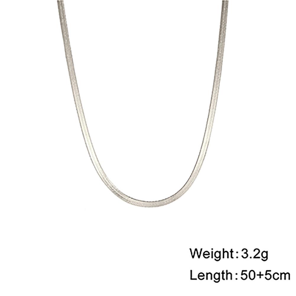 Simple Snake Chain Gold Necklace Unisex Fashion Jewelry Popular Collarbone Chain